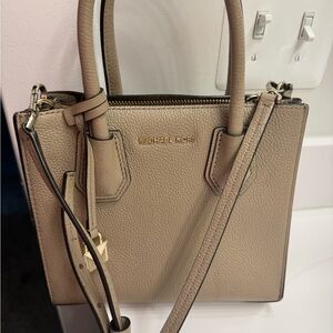 Michael Kors Tan Satchel with Gold Accents